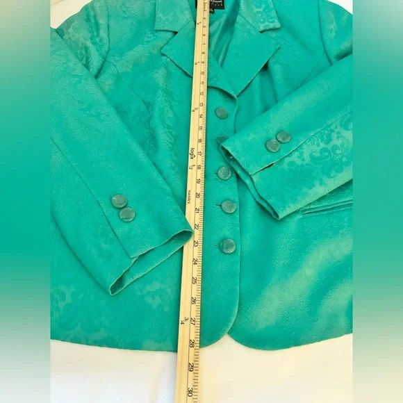 SAG HARBOR AQUA GREEN 5 BUTTON LINED LONG SLEEVES TWO FRONT POCKETS PLUS 24 W - Picture 11 of 13